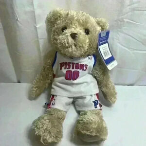 NBA Detroit Pistons #00 Brown Bear Plush 9" With tags Stuff Animal